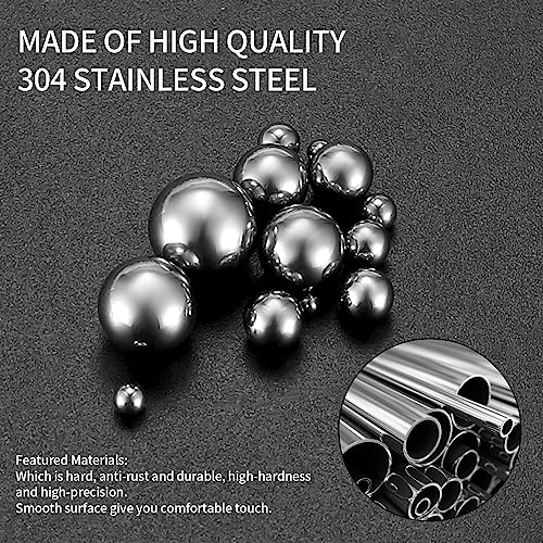 600 Pcs Precision Ball Bearings, Stainless Steel Bearings Balls Set, 13 Sizes Bicycle Bearing Steel Ball Assortment Kit for Bicycles, Skateboard, Motorcycles, Casters