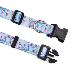 Mihqy Dog Collar for Small Dogs, Cute Small Medium Large Dog Pet Collar Cat Collar, with Floral Patterns, Soft Adjustable for Boy Girl Female Male Puppy Dog Collar(Purple & Pink Floral,XS)