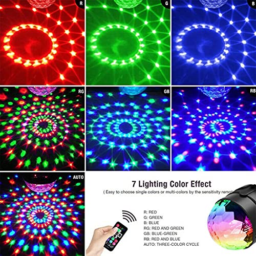 Disco Lights, SEBRUANC Mini Disco Ball LED Party Lamp Music Controlled Disco DJ 360° Rotating Ball Lights 3W RGB Stage Lights with Remote Control for Home Parties Birthday KTV Party Christmas 2pc