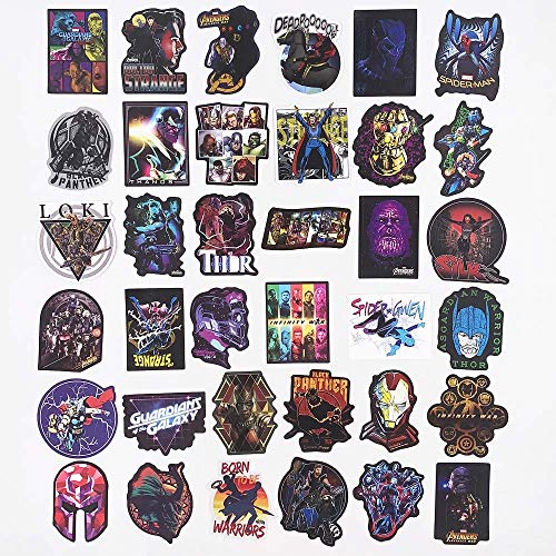 Marvel Avengers Stickers 108 Pcs - Laptop Vinyl Waterproof Sticker for Car Luggage Water Bottle Skateboard Motorcycle Bicycle Decal Graffiti Patches, Superhero Stickers Decal