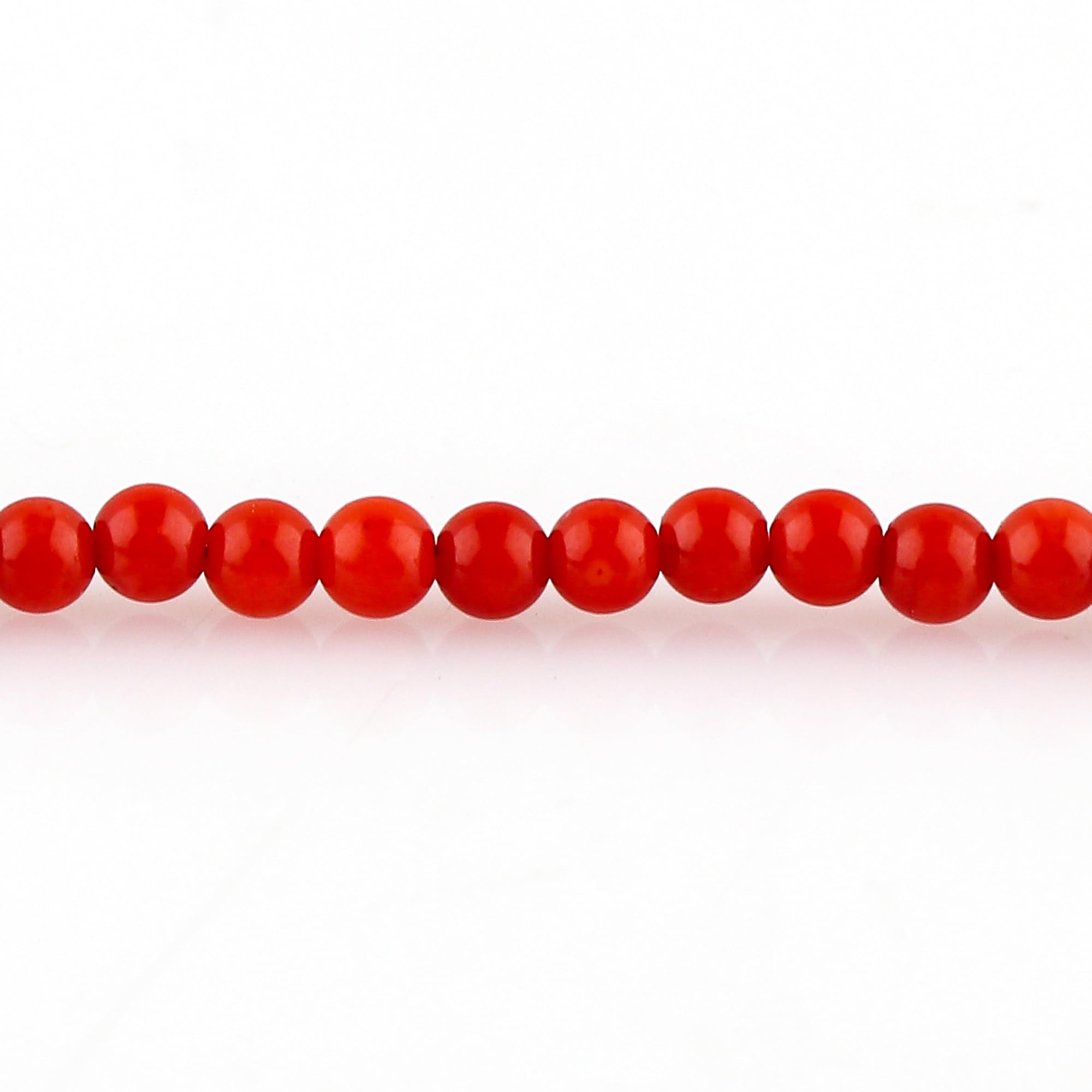 GEMKORA Natural Real Red Coral Crystals Bracelet, 3mm Best Grade Micro Plain Beads, Chakra Energy Healing Gemstone, Beautiful Simple Jewelry, Silver Plated Jewellery 7and1 inch