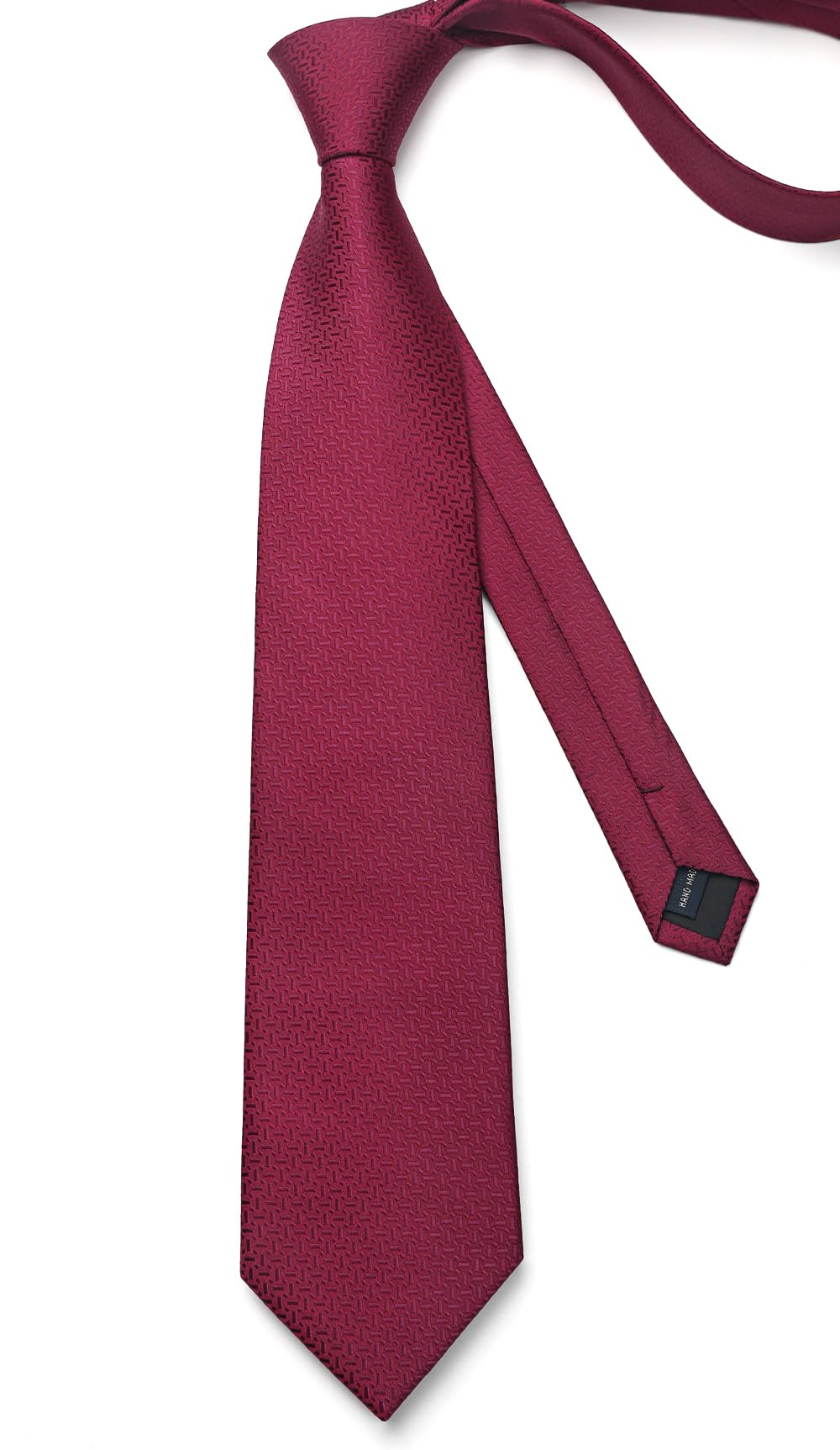 Enlision Burgundy Tie and Pocket Square Set for Wedding Party Mens Red Ties Formal 3.3 inches Silk Necktie for Men