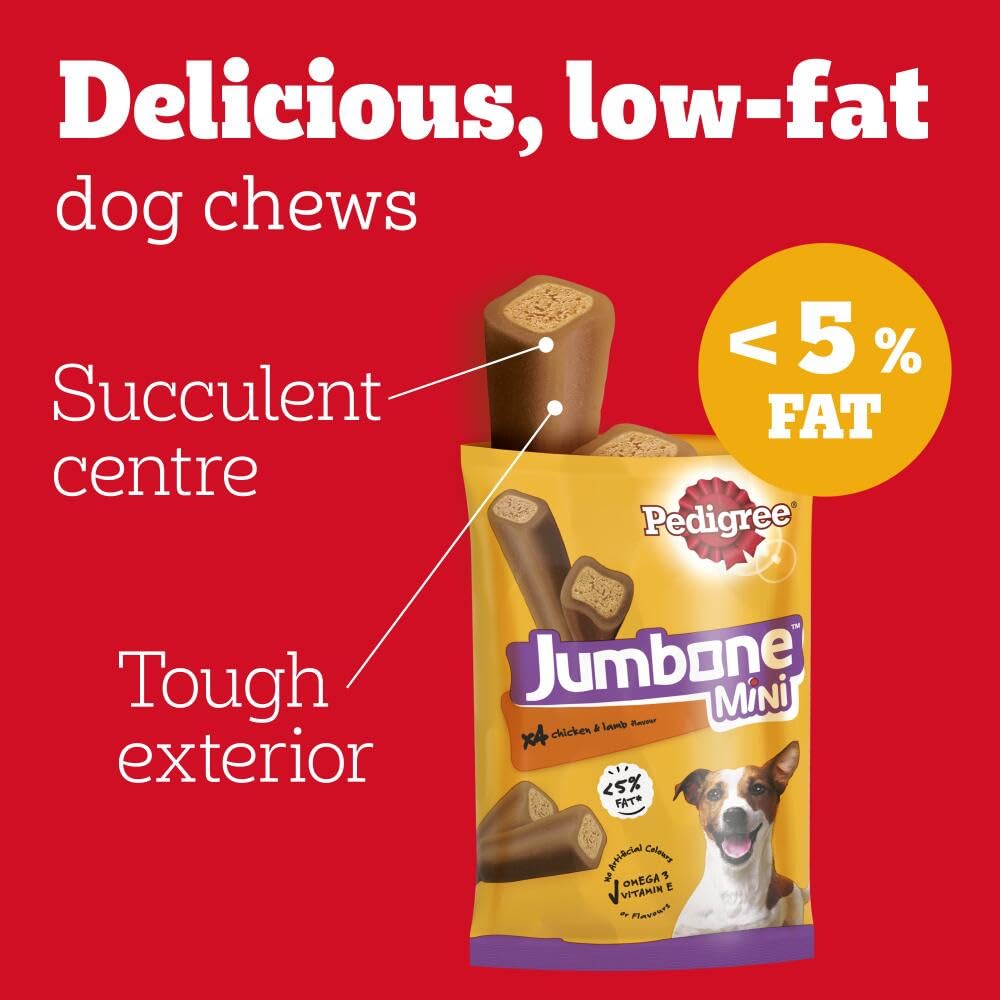 Pedigree Jumbone Mini - Dog Treats - with Chicken and Lamb - 1 Pack of 4 Chews