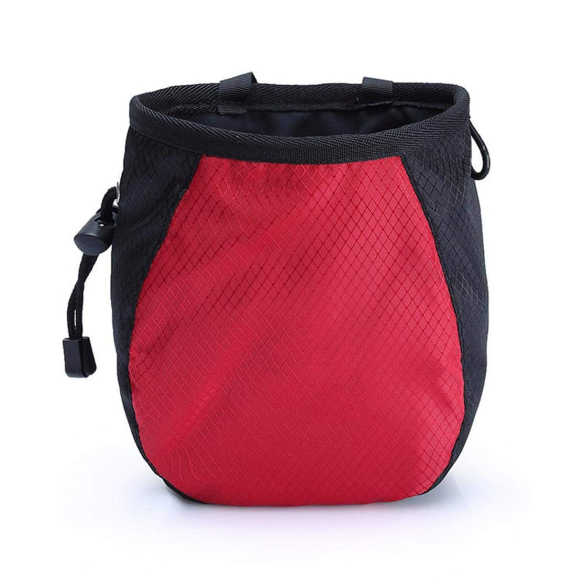 FUZVOL Red Climbing Chalk Bag Bucket Magnesium Chalk Bag with Belt Adjustable Pocket and Drawstring. It can be Hanging at the Waist used for Rock Outdoor Climbing Bouldering.