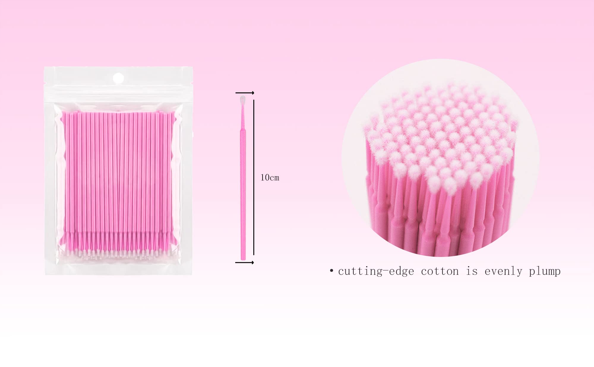 400 pcs Micro Applicator Brushes Mascara Wands Eyelash Brush for Eyelash Extensions (pink)