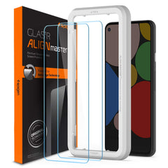 Spigen, 2 Pack, Screen Protector for Pixel 5, Glas.tR AlignMaster, Auto-Align Technology, Case Friendly, High responsiveness, Pixel 5 Compatible Tempered Glass Screen Protector