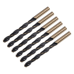 sourcing map 6pcs Jobber Drill Bits 8mm Black Nitride & Gold Titanium Coated 4341 High Speed Steel (HSS) 135 Degree Split Point Twist Drill Bits for Stainless Steel Metal Plastic Wood