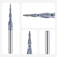 SpeTool Tapered Ball Nose End Mill 0.5 Radius 6mm Shank CNC Router Bits Solid Carbide Engraving Tool TiAlN Coated 4.7Deg Spiral Milling Cutter for 2D and 3D Woodworking Engraving Carving