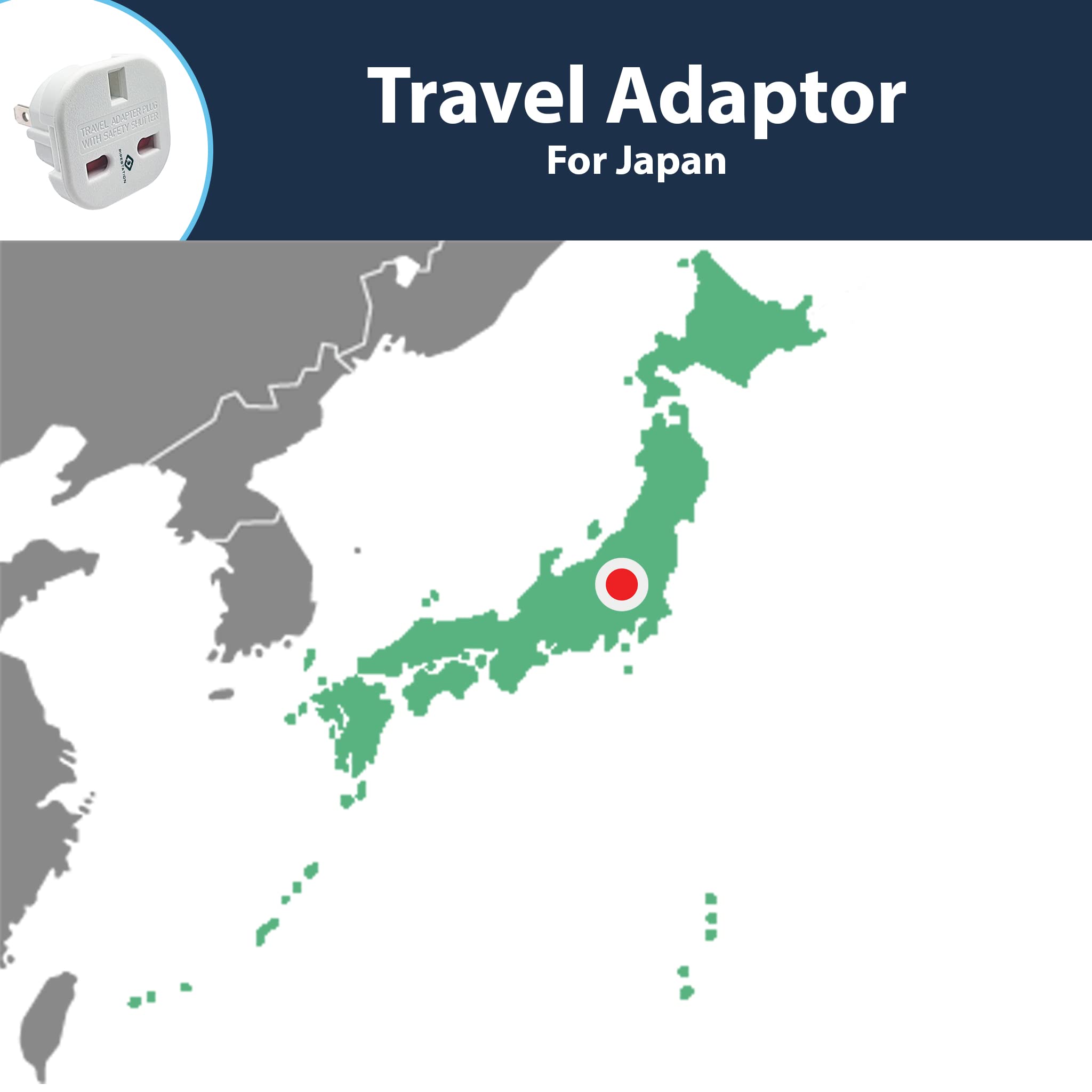 Pipestation UK to US Plug Adaptor x2 - UK to US Plug Adapter - UK 3 to American 2 Flat Pin - UK to USA plug adapter - UK to Japan Plug Adapter - Japan Travel Adapter for Jamaica Canada Mexico Thailand