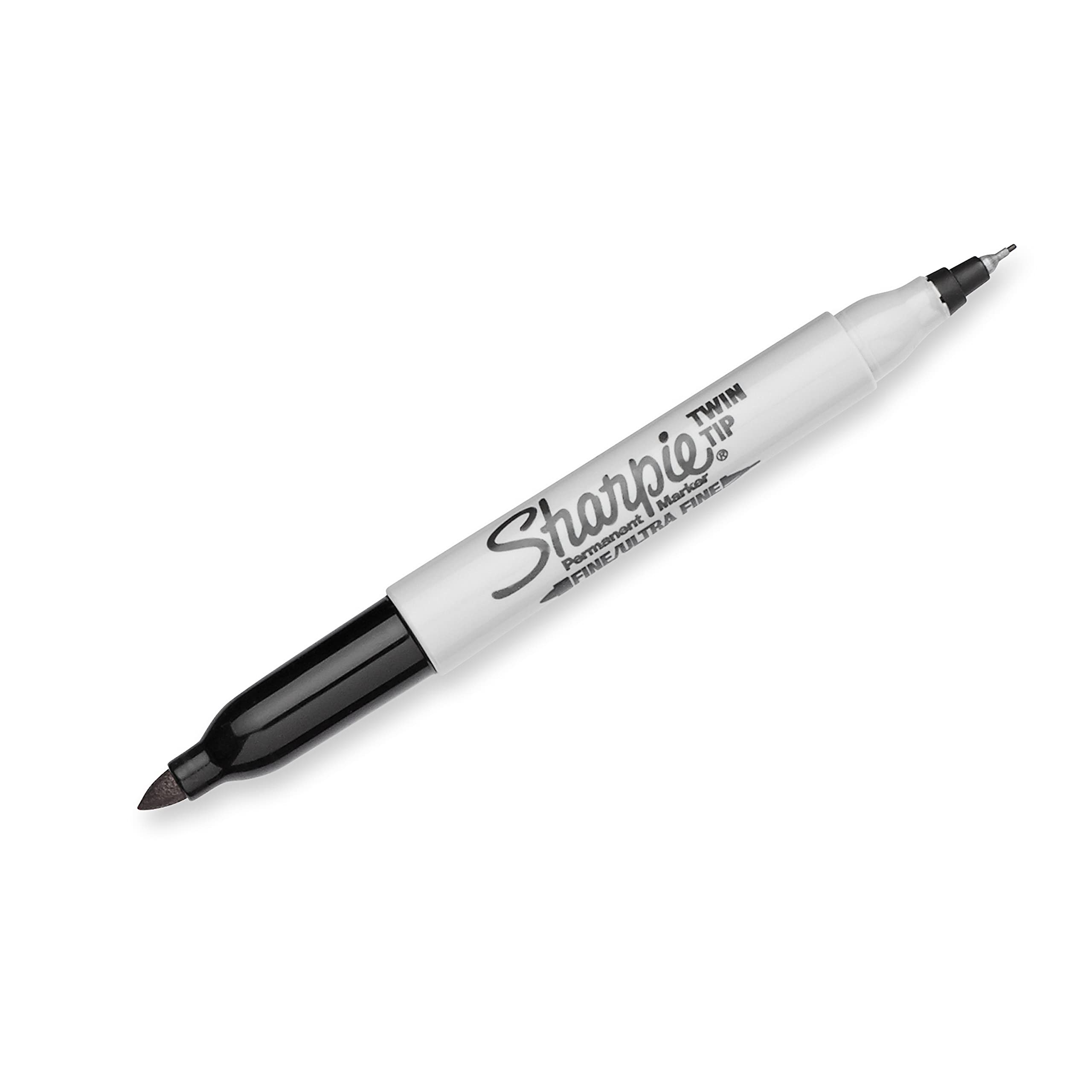 Sharpie Twin Tip Permanent Marker Pens - Black Ink - Pack of 3 - Fine & Ultra Fine Tips