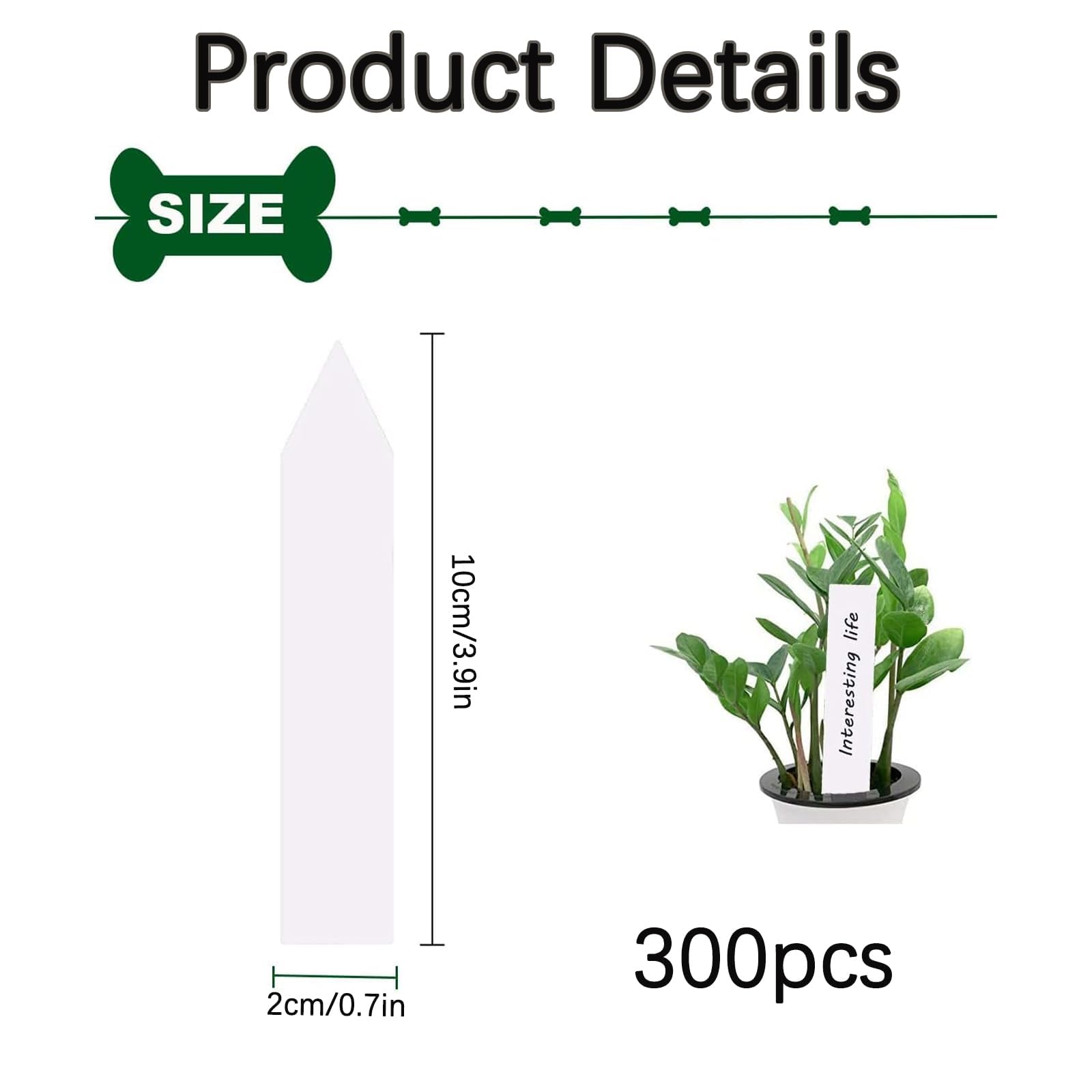 300PCS Plant Labels for Outdoor Plants, Plant Labels Plastic, Plant Tags, Plant Markers & Labels, Garden Labels, Plant Label for Seed Herb Seedling Vegetable Flower Potted Plants