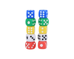 Henbrandt 10 Pack Six-Sided Coloured Dice with Rounded Edges 14mm Smooth Rolling D6 Game Dice Set Dice Maths Resource for Family Gameplay, DND, Ludo, Bunco, Farkle and Tenzi