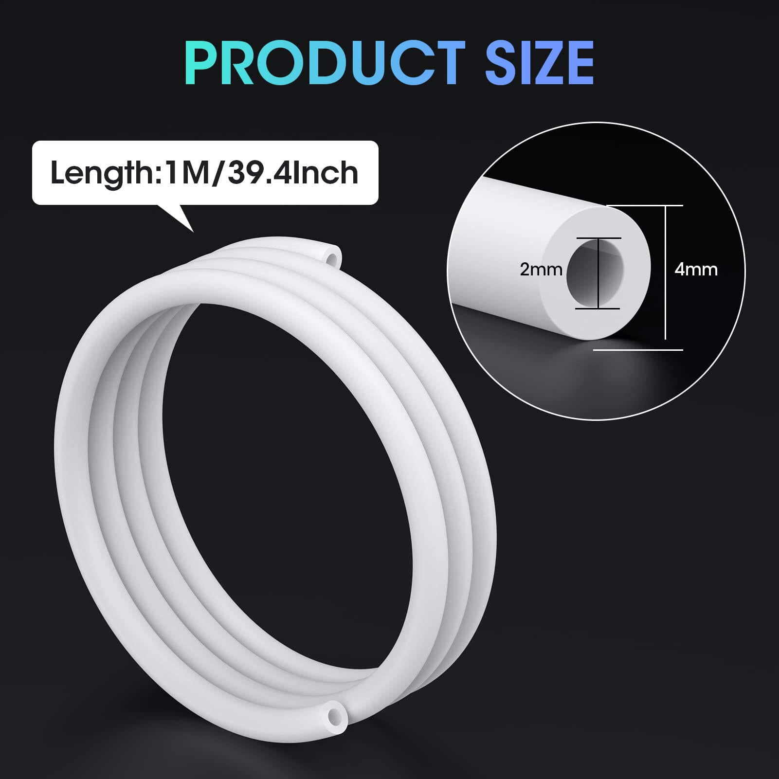 White PTFE Teflon Tube Authentic Capricorn Bowden Tube for 1M PTFE Tube for 1.75mm for Ender 3 Pro, Ender 3 Max, Ender 5 Series, CR 10 Series with 3D Printer High Temperature Resistant