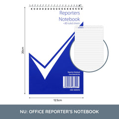 NU Notebooks - Office Range - Reporters Notebook - Wirebound Notebook - Stationery Notebooks - Writing Pad - 80 Pages (Pack of 5)