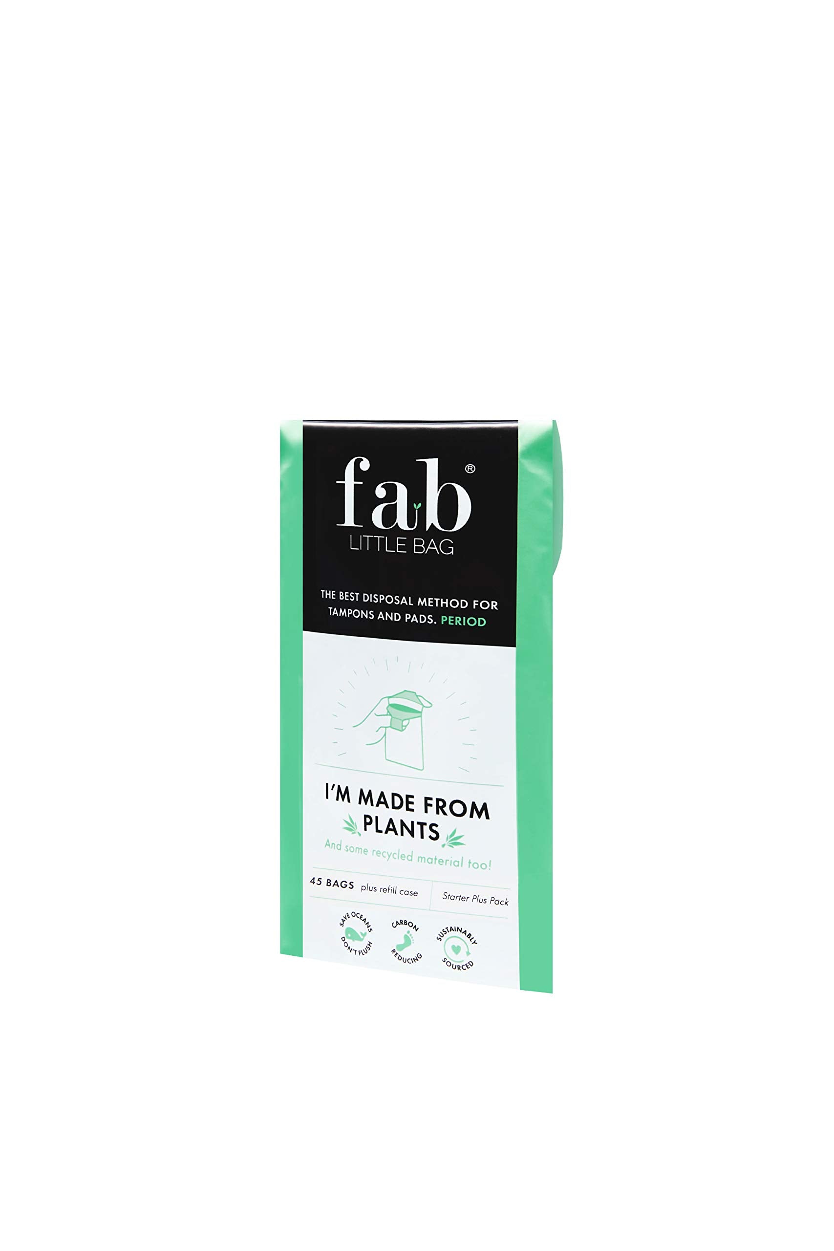 Fab Little Bag Sanitary Disposal Bags for Tampons, Ladies Sanitary Pads, Sanitary Towels, Panty Liners, Feminine Hygiene Products - No Mess, No Odour, Sealable - Pack of 45 Tampon Disposal Bags