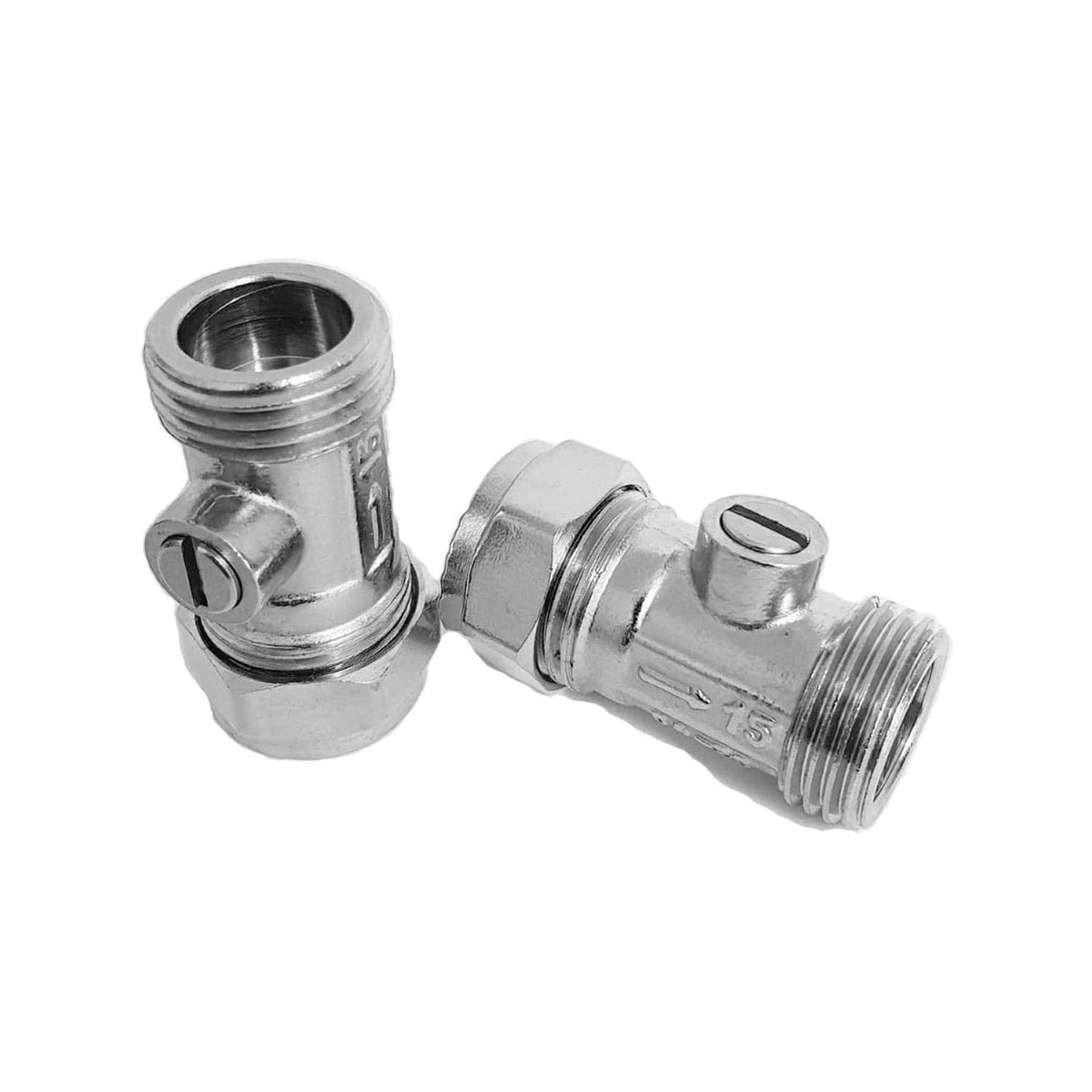 Pipestation® Bolofix 15mm X 1/2 inches Male Iron Flat Faced Isolating Valve for Tap Connector Flexi Pipes Pack of 2