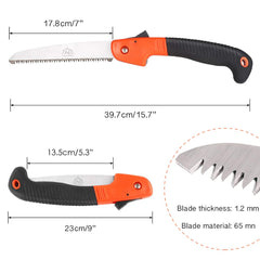 WISDOMLIFE Folding Pruning Saw, Premium Folding Hand Saw with Secure Lock Comfort Soft Grip for Garden or Tree Pruning, Camping, Wood Working, Rugged Durable Trimmer