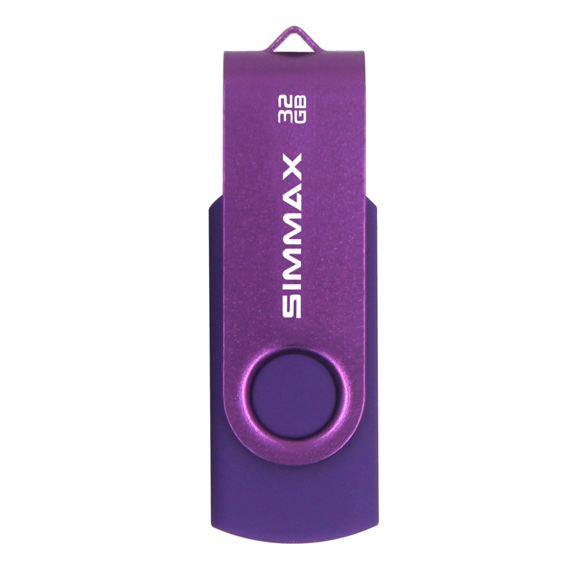 SIMMAX 32GB USB Flash Drives 3 Pack 32GB Memory Stick Swivel Design Thumb Drive USB Stick (32GB Purple Blue Green)