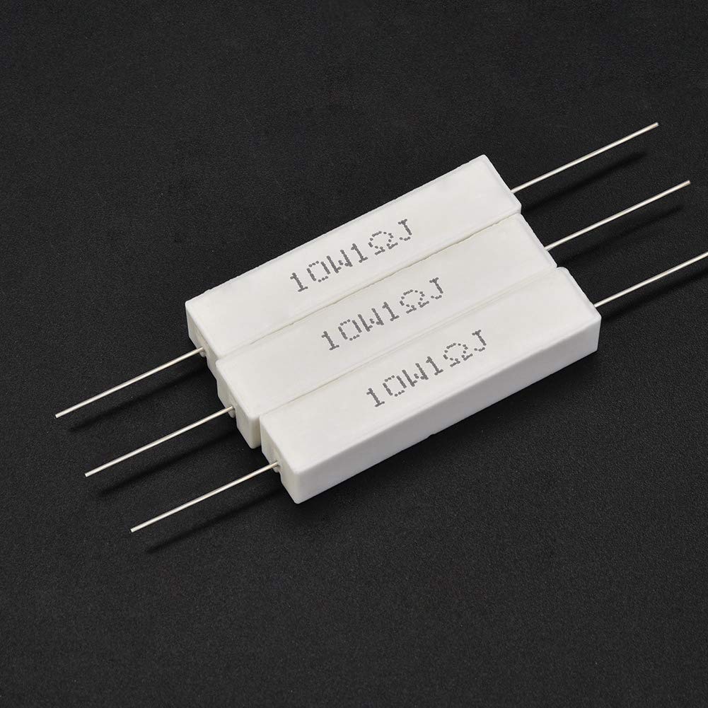 Topiky Cement Resistors, 10Pcs/Pack 10W 1 Ohm Speaker Divider Resistor Kit Speaker Divider Cement Resistor (1 ohm)