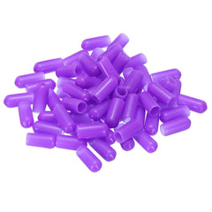 sourcing map 50pcs Rubber End Caps 6mm ID Vinyl Round Tube Bolt Cap Cover Screw Thread Protectors Purple