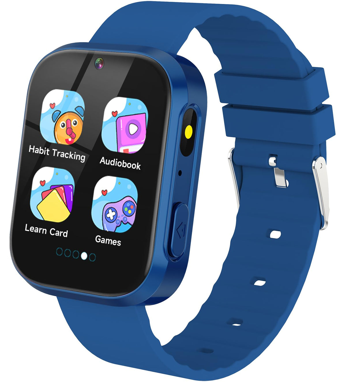 BIGGERFIVE Kids Smart Watch for 4-12 Year Old Boys Girls, Solid Touchscreen with 22 Fun Games HD Camera Video & Music Player Audiobooks Learning Cards, Birthday Toy Gifts for Young Ages Children Blue