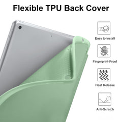 Vobafe Case for iPad 9th 8th 7th Generation 10.2 Inch Case (2021/2020/2019 Model, iPad 9/8/7), Flexible TPU Back Cover, with Pencil Holder, Auto Wake/Sleep, Green