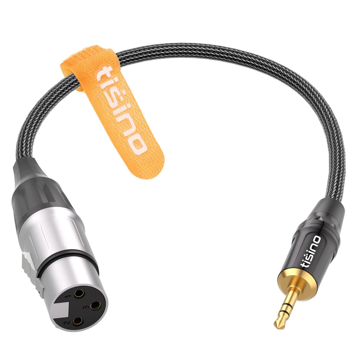 tisino XLR to 3.5mm Balanced Cable Adapter, Gold-Plated XLR Female to 1/8 inch Mini Jack Aux Mono Audio Cord for Shotgun or Condenser Microphones - 30cm