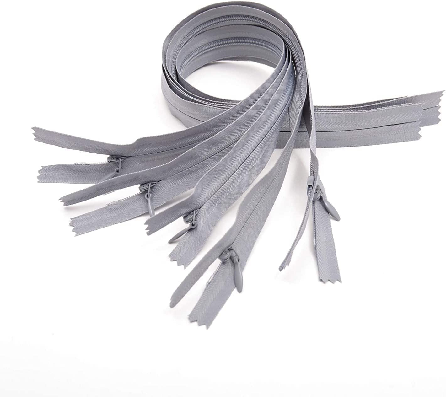 3 X Invisible Zips   Grey, 22 Inch / 55cm   Closed-Ended Concealed Zipper for Sewing by UMTMedia®
