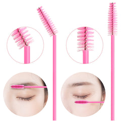 50 PCS Disposable Eyelash Brushes, Mascara Wands Eye Lash Eyebrow Extensions Brush, Applicator Cosmetic Makeup Brush Tool for Eyebrows and Fake Eyelashes (Pink)