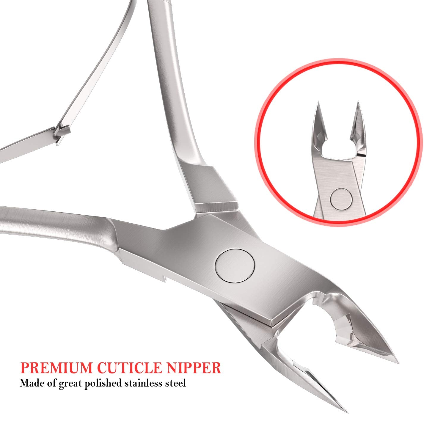 Jestilo Professional Cuticle Nippers Scissors Cutters, Removers Stainless Steel Best Nail Care Tool for Manicure and Pedicure (Silver)