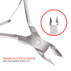 Jestilo Professional Cuticle Nippers Scissors Cutters, Removers Stainless Steel Best Nail Care Tool for Manicure and Pedicure (Silver)