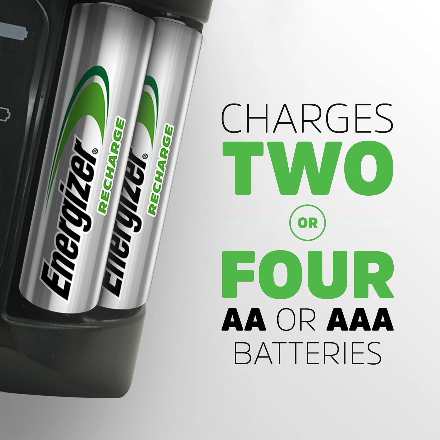 Energizer Battery Charger, Recharge Pro, for AAA and AA Batteries (4x AA Rechargeable Batteries Included)