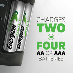 Energizer Battery Charger, Recharge Pro, for AAA and AA Batteries (4x AA Rechargeable Batteries Included)