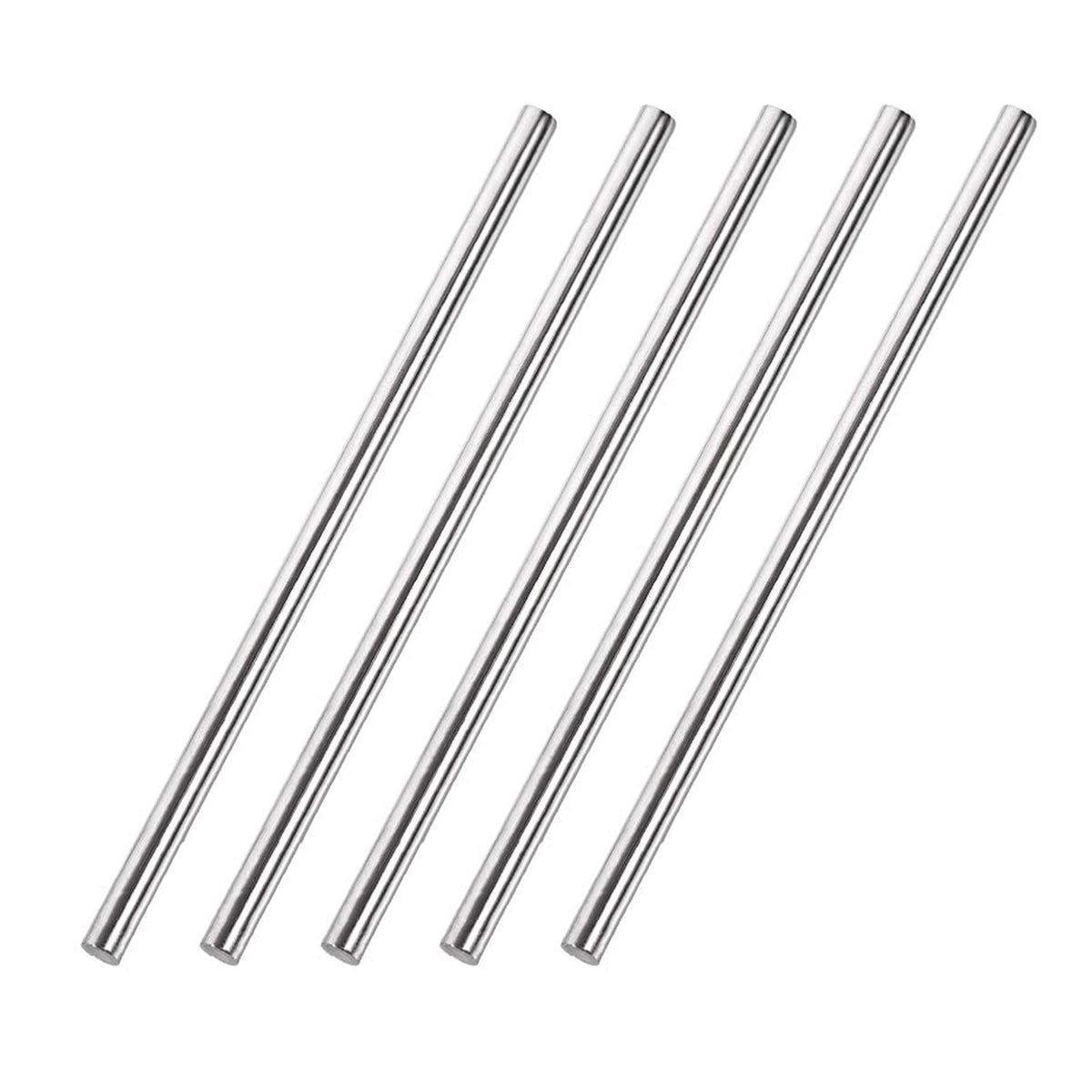 TOP-VIGOR 5Pcs 5mm x 150mm 304 Stainless Steel Round Rods, Metal Solid Round Shaft Rods Lathe Bar Stock for DIY Crafts Car Helicopter Airplane Model