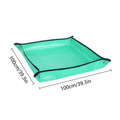 Nwvuop 100cm x 100cm Plant Repotting Mat Waterproof Planting Operation Mat Thicken Indoor Transplanting Planting Tarp Mat, Green