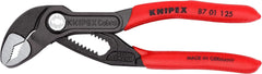 Knipex Cobra High-Tech Water Pump Pliers Grey atramentized, with Non-Slip Plastic Coating 125 mm (self-Service Card/Blister) 87 01 125 SB