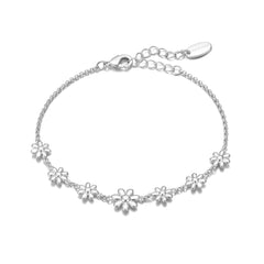 Philip Jones Silver Plated Daisy Bracelet