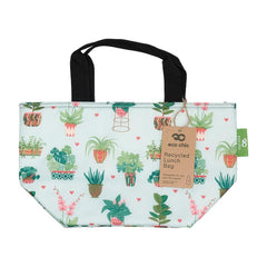 ECO CHIC Lightweight Foldable Insulated Lunch Bag Water Resistant Cooler Bag (House Plant Mint)