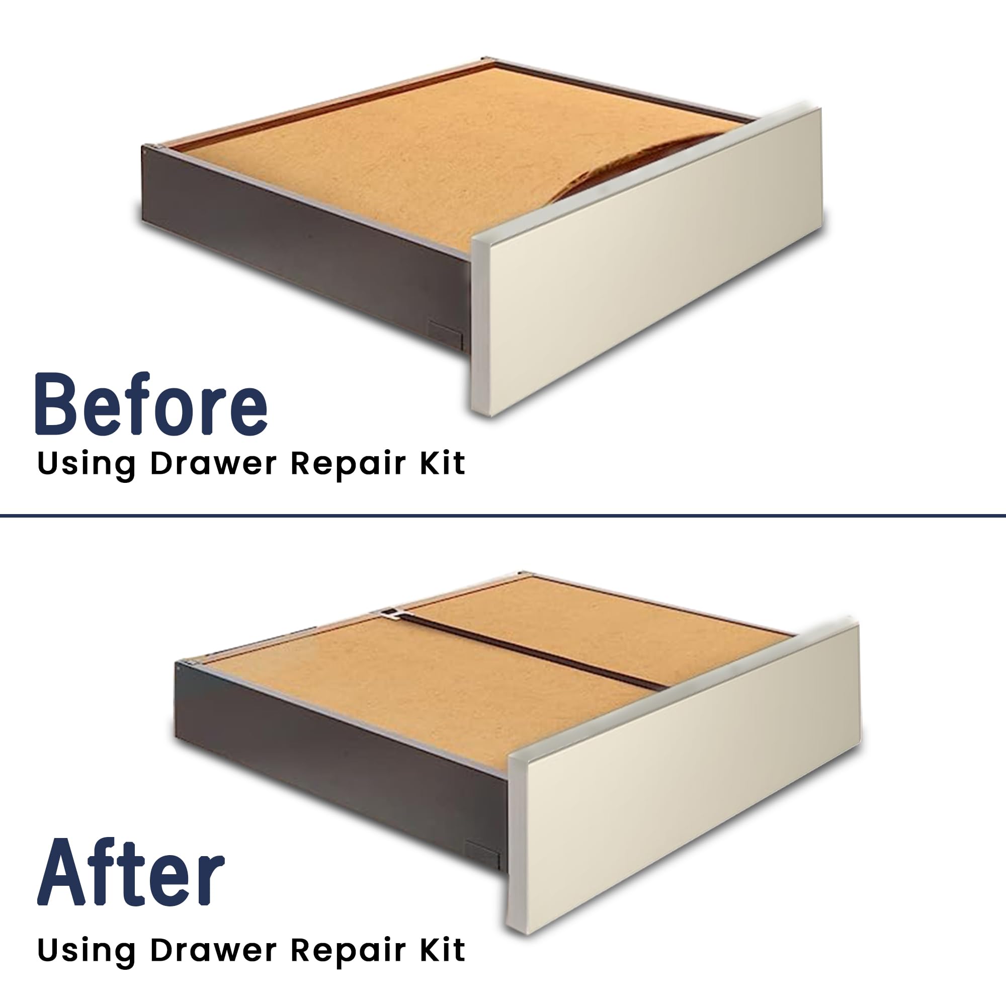 GADGET PLANET Drawer Repair Kit (Pack of 2) - Repair A Sagging Or Broken Drawer Bottom in Minutes - Quick Repair Kit for Chest of Drawers Or Bedroom Furniture Cabinets - Make Them Good As New