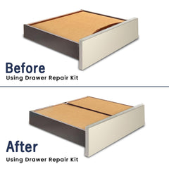 GADGET PLANET Drawer Repair Kit (Pack of 2) - Repair A Sagging Or Broken Drawer Bottom in Minutes - Quick Repair Kit for Chest of Drawers Or Bedroom Furniture Cabinets - Make Them Good As New