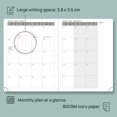 POPRUN 2024-2025 Academic Diary A5 Week to View (22x16.5 cm) Soft Cover 17 Months (Aug'24 - Dec'25) Vertical Weekly Planner 24/25 Mid Year Diary,PU Leather (Pacific Green)