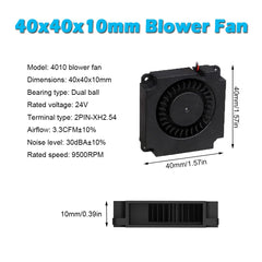 ALAMSCN 2PCS 4010 40mm Brushless Cooling Fan 24V and 2PCS 40mm Blower Fan 24V 3D Printer Fan 40x40x10mm Compatible with Ender 3 / Ender 3 pro/Ender 3 V2/Ender 5 Series