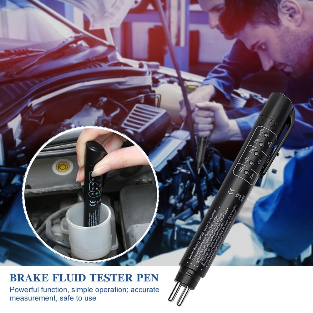 Violotoris Car Brake Fluid Tester, Portable Precision Brake Oil Quality Control Digital Test Pen, Digital Brake Fluid Tester Oil Quality Check Pen