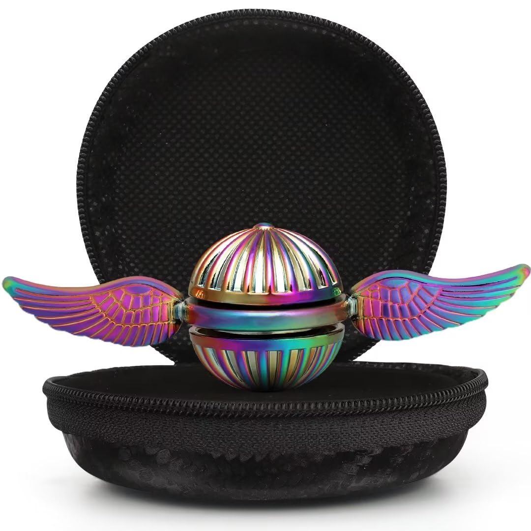 Magic Orb Fidget Spinner Kinetic Desk Toys for Stress Relief, Rainbow Metal Hand Power Fidget Ball Sensory Toy for Kid Adult, Fidget Toy Gift Cake Decoration for Fans of Magical World