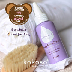 Kokoso Baby Happy Scalp Cream - Safe, Natural, Effective Scalp Treatment for Delicate Baby Scalps - For Dry, Oily and Sensitive Scalps (50ml)