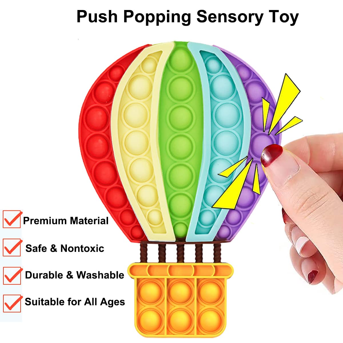 Fidget Toys Push Bubble Pop Sensory Fidget Toy Silicone Popping Party Game Toy Stress Anxiety Reliever Toy Birthday Gift Toys