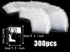 Grip Seal Bags 300Pcs Small Resealable Clear Plastic Bags Mini Ziplock Bags Little Plastic Bags 6 * 4 cm Tiny Transparent Polythene Pouches For Jewelry Candies