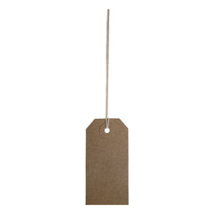 Swift Strung Tags Brown Reinforced Card Clothing Parcel Label String Hanging Gift Swing Tickets Kraft Hang Price Labelling 83mm x 41mm (Pack of 100)