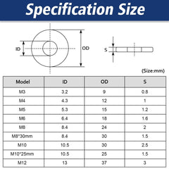 10Pcs M8 Washers, M8 x 30mm Penny Washers Leryati Stainless Steel Washers A2 V2A Flat Washers, Round Flat Spacer Repair Washer Lock Washer Spacers, Metal Washers for Screws Nuts Bolt