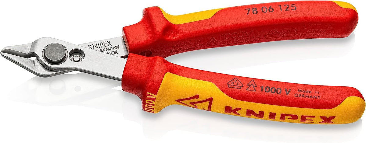 Knipex Electronic Super Knips® VDE insulated with multi-component grips, VDE-tested 125 mm (self-service card/blister) 78 06 125 SB